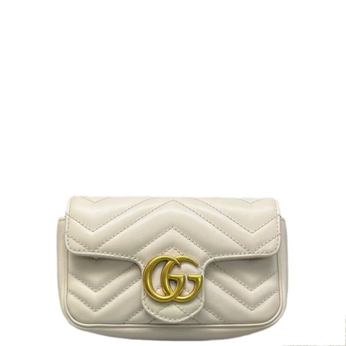 Gucci Super Mini GG Marmont Calfskin Beige Mystic White