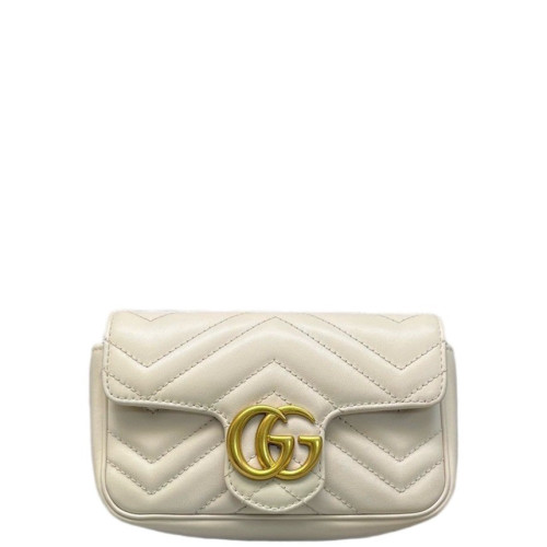 Gucci Super Mini GG Marmont Calfskin Beige Mystic White