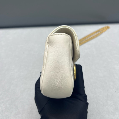 Gucci Super Mini GG Marmont Calfskin Beige Mystic White