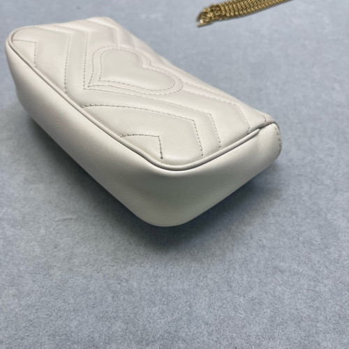 Gucci Super Mini GG Marmont Calfskin Beige Mystic White