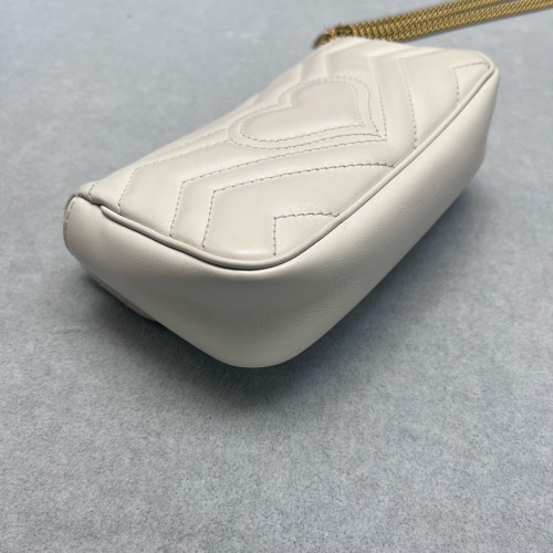 Gucci Super Mini GG Marmont Calfskin Beige Mystic White