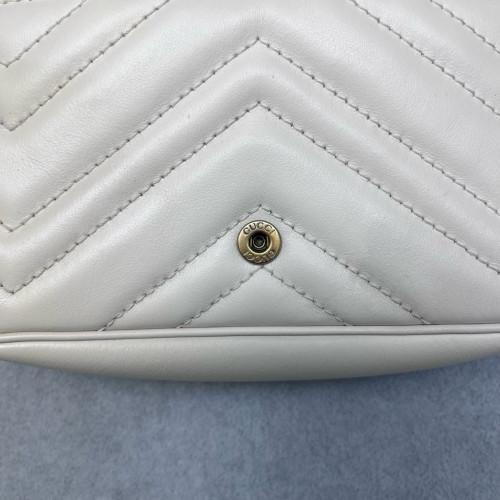 Gucci Super Mini GG Marmont Calfskin Beige Mystic White