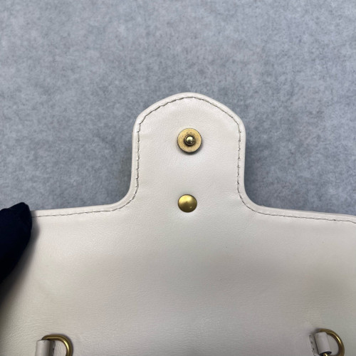 Gucci Super Mini GG Marmont Calfskin Beige Mystic White