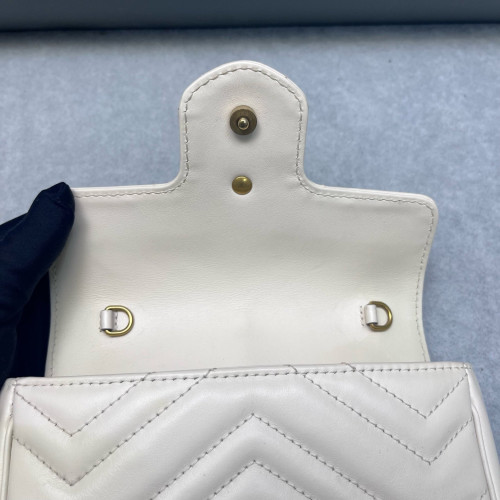 Gucci Super Mini GG Marmont Calfskin Beige Mystic White