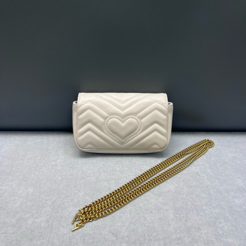 Gucci Super Mini GG Marmont Calfskin Beige Mystic White