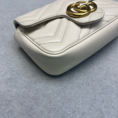 Gucci Super Mini GG Marmont Calfskin Beige Mystic White