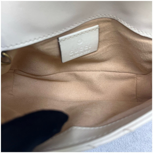 Gucci Super Mini GG Marmont Calfskin Beige Mystic White