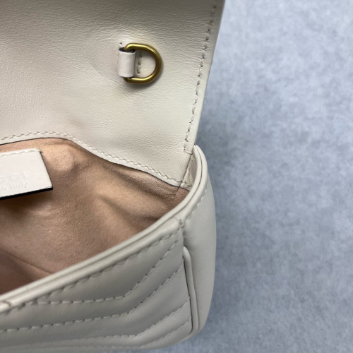 Gucci Super Mini GG Marmont Calfskin Beige Mystic White