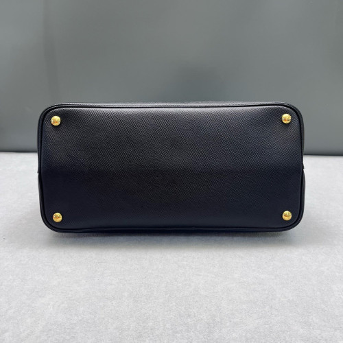Prada Large Double Handle Bag Saffiano Calfskin Black