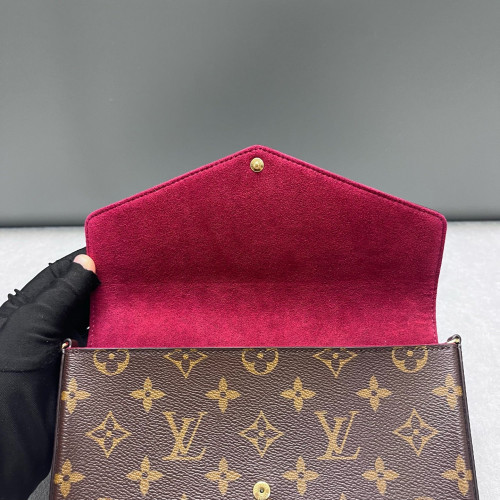 Louis Vuitton Pochette Felicie Chain Wallet Monogram Brown