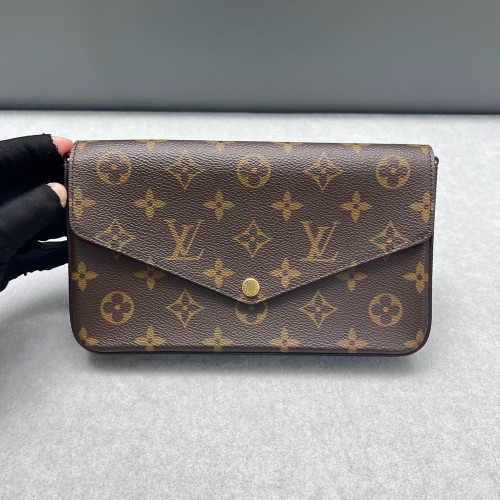 Louis Vuitton Pochette Felicie Chain Wallet Monogram Brown