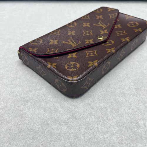 Louis Vuitton Pochette Felicie Chain Wallet Monogram Brown