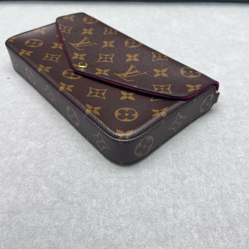 Louis Vuitton Pochette Felicie Chain Wallet Monogram Brown