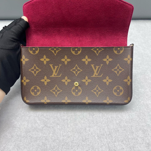 Louis Vuitton Pochette Felicie Chain Wallet Monogram Brown