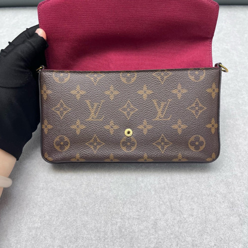 Louis Vuitton Pochette Felicie Chain Wallet Monogram Brown