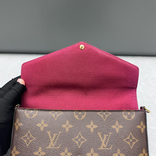 Louis Vuitton Pochette Felicie Chain Wallet Monogram Brown