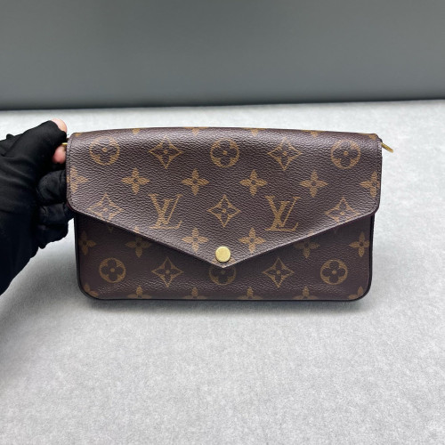 Louis Vuitton Pochette Felicie Chain Wallet Monogram Brown