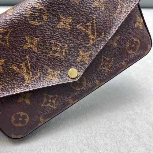 Louis Vuitton Pochette Felicie Chain Wallet Monogram Brown