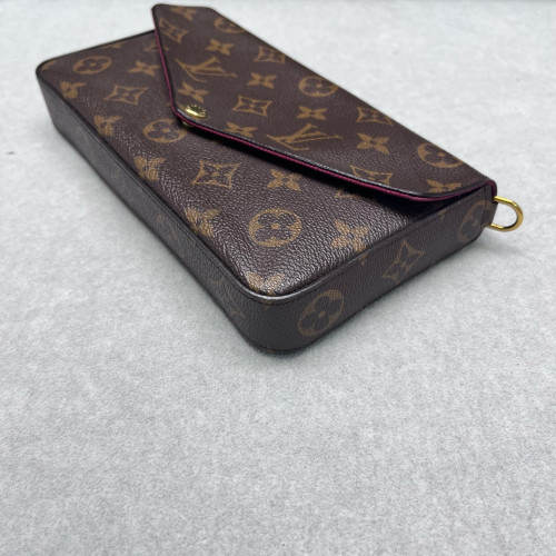 Louis Vuitton Pochette Felicie Chain Wallet Monogram Brown