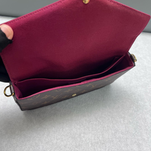 Louis Vuitton Pochette Felicie Chain Wallet Monogram Brown