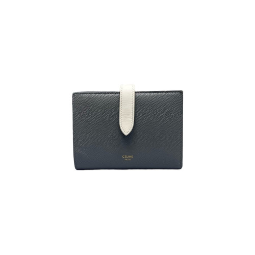 Celine Compact Wallet Calfskin White Grey Celine Compact Wallet Calfskin White Grey