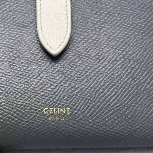 Celine Compact Wallet Calfskin White Grey Celine Compact Wallet Calfskin White Grey