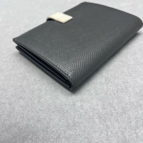 Celine Compact Wallet Calfskin White Grey Celine Compact Wallet Calfskin White Grey