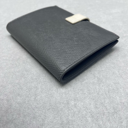 Celine Compact Wallet Calfskin White Grey Celine Compact Wallet Calfskin White Grey
