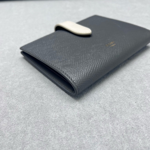 Celine Compact Wallet Calfskin White Grey Celine Compact Wallet Calfskin White Grey