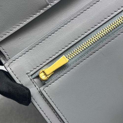 Celine Compact Wallet Calfskin White Grey Celine Compact Wallet Calfskin White Grey