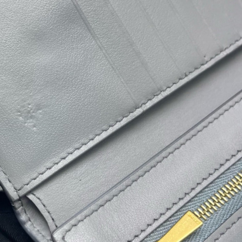 Celine Compact Wallet Calfskin White Grey Celine Compact Wallet Calfskin White Grey