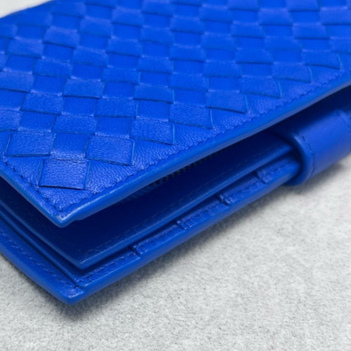Bottega Veneta Continental Wallet Lambskin Intrecciato Nappa Blue