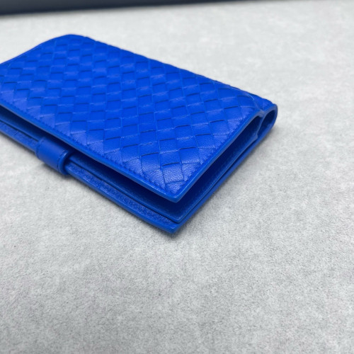Bottega Veneta Continental Wallet Lambskin Intrecciato Nappa Blue