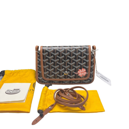 Goyard Plumet Pouch Goyardine Brown White Black