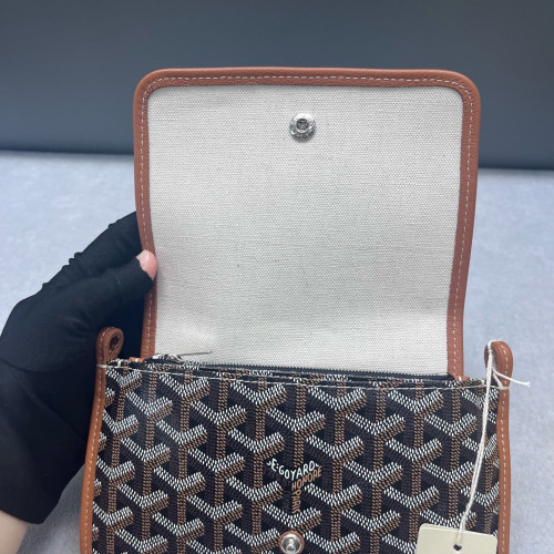 Goyard Plumet Pouch Goyardine Brown White Black