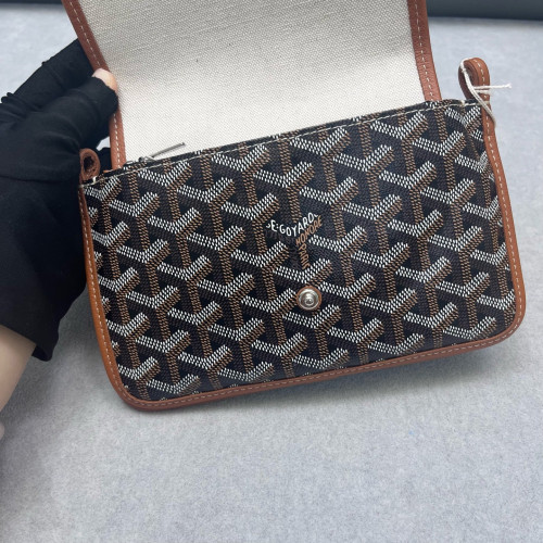 Goyard Plumet Pouch Goyardine Brown White Black