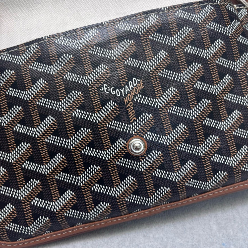 Goyard Plumet Pouch Goyardine Brown White Black