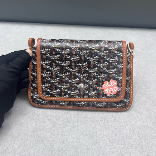 Goyard Plumet Pouch Goyardine Brown White Black