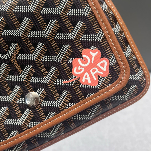 Goyard Plumet Pouch Goyardine Brown White Black