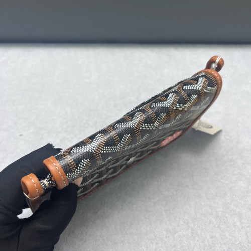 Goyard Plumet Pouch Goyardine Brown White Black