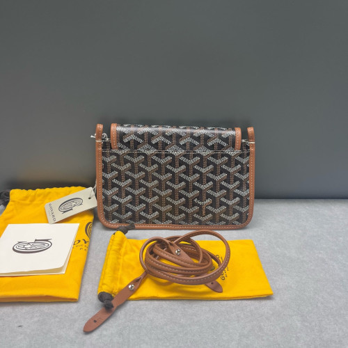 Goyard Plumet Pouch Goyardine Brown White Black