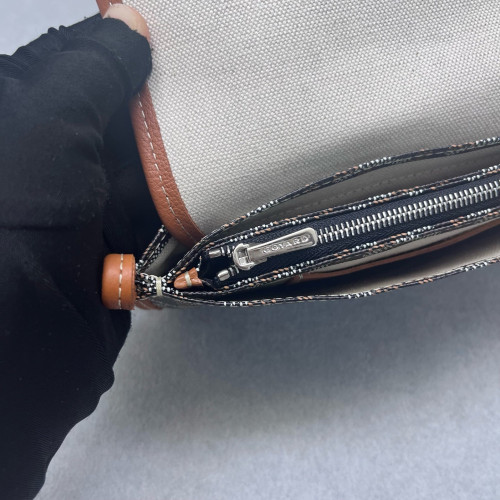 Goyard Plumet Pouch Goyardine Brown White Black