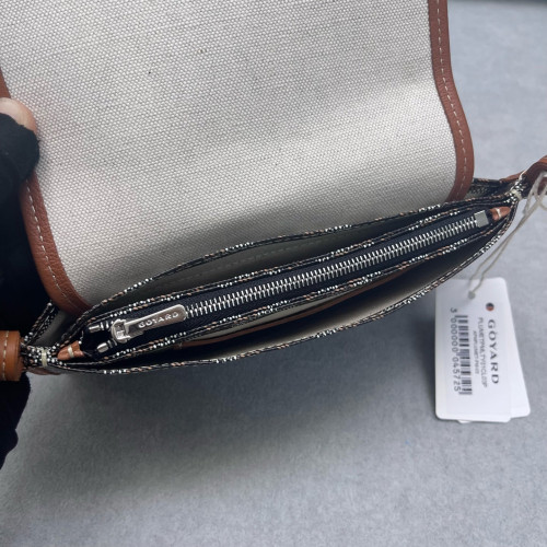 Goyard Plumet Pouch Goyardine Brown White Black