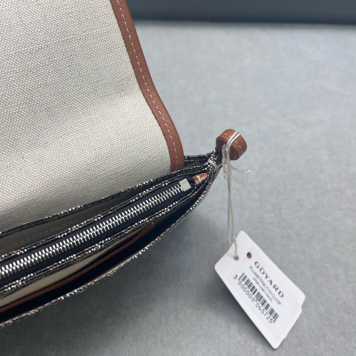 Goyard Plumet Pouch Goyardine Brown White Black