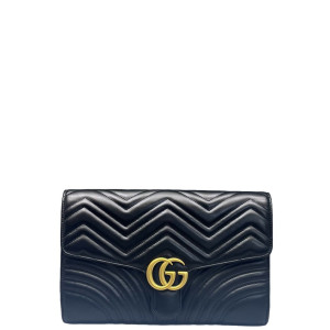 Gucci Matelasse Margaret Clutch Calfskin Black