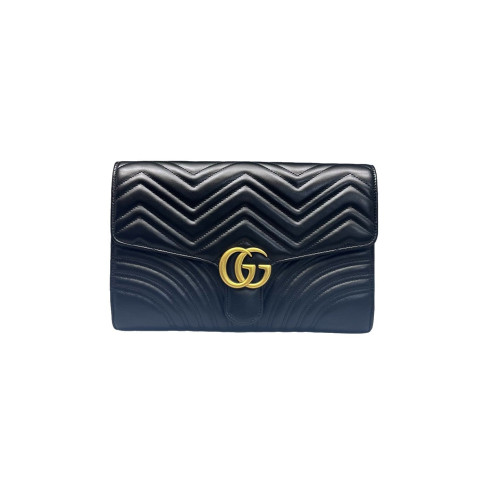Gucci Matelasse Margaret Clutch Calfskin Black