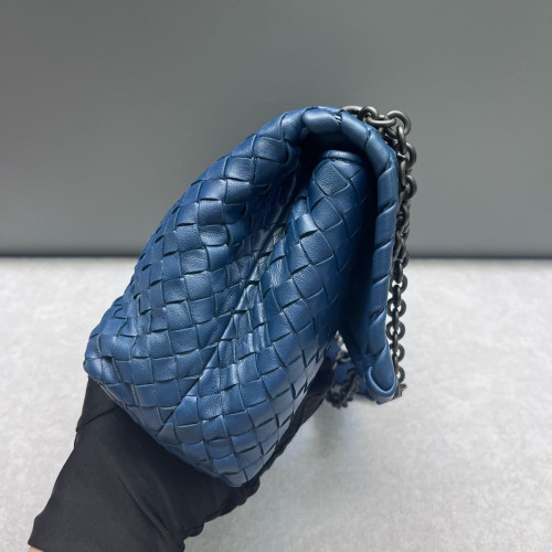 Bottega Veneta Medium Olimpia Shoulder Bag Calfskin Intrecciato Blue