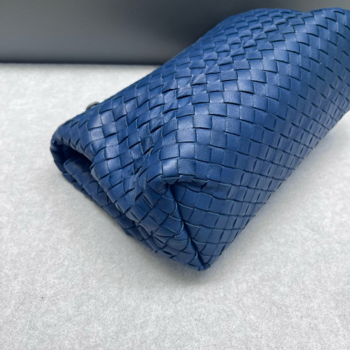Bottega Veneta Medium Olimpia Shoulder Bag Calfskin Intrecciato Blue