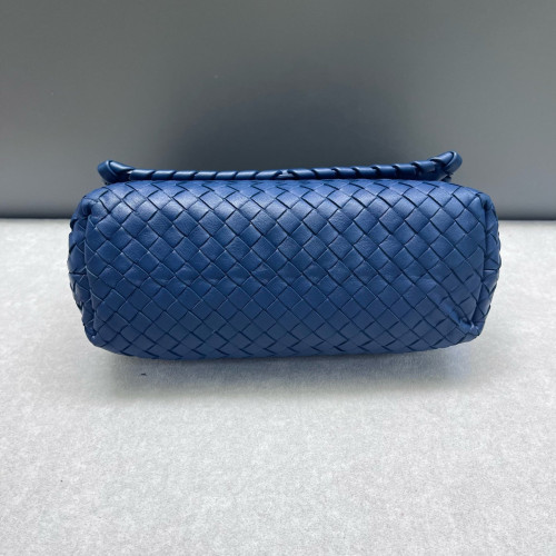 Bottega Veneta Medium Olimpia Shoulder Bag Calfskin Intrecciato Blue