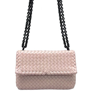 Bottega Veneta Medium Olimpia Shoulder Bag Calfskin Intrecciato Pink